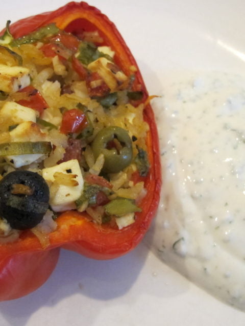vegetarisch gefüllte Paprika