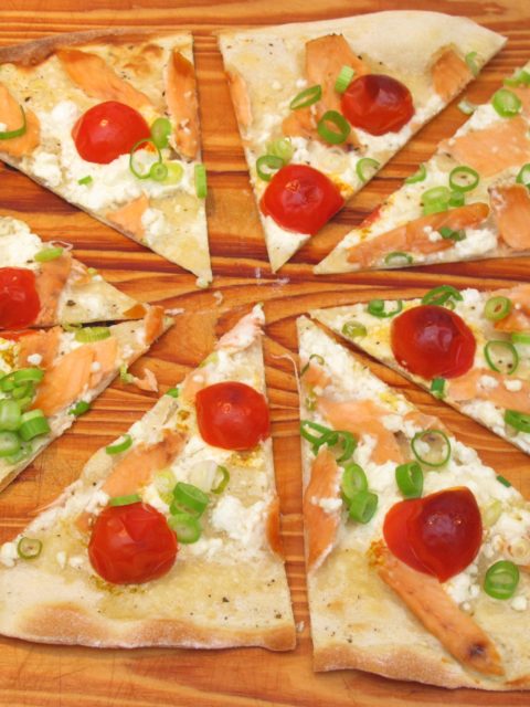 Tarte mit Lachs und Frühlingszwiebeln